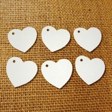 100 Heart Tags In White