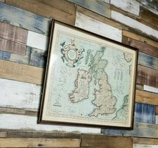 Vintage Framed Reproduction Map The British Isles From Mercator's Atlas 1595
