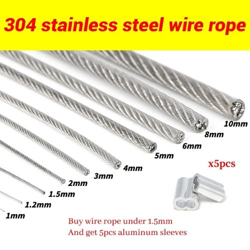 10m pvc coated stainless - 5m,