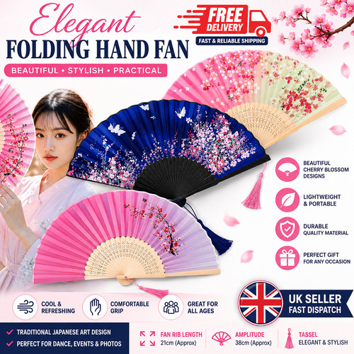 Bamboo folding hand - bamboo, fan