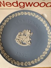 Wedgwood Blue Jasper Xmas Plate 1992 8”/20cm