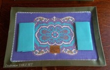 Vintage Retro Doultonian Table Set Linen Placemats And Napkins x4