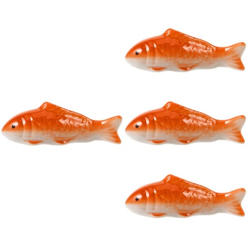 4pcs orange ceramic fish - 4pcs,