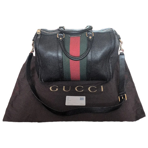Pre owned gucci black leather - pre-owned,