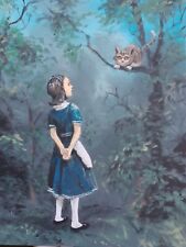 Original acrylic Painting Alice & the Cheshire Cat  Not a print 16x12" on board