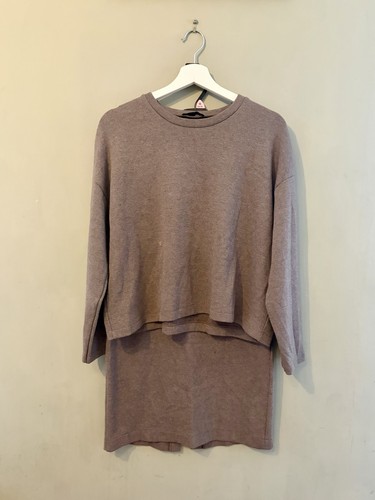 Zara taupe brown knit ord - zara,