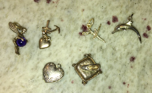 Vintage silver charms - charms, x6