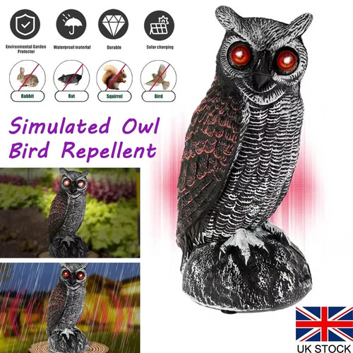 Solar fake owl decoys - owl, red