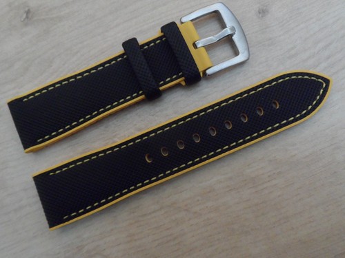 Black and yellow rubber watch - and,