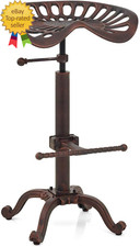 Rustic Industrial Farmhouse Tractor Seat Adjustable Bar Stool Industrial Bar Cha