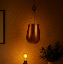 Vintage Copper & Glass Pendant