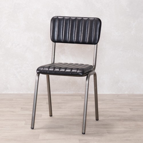 Ebony real leather - ebony, dining