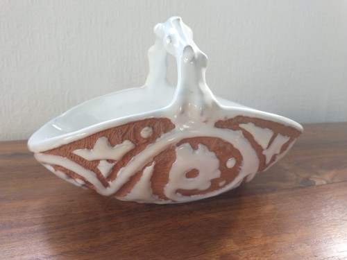 Vintage ceramic basket italian - vintage,