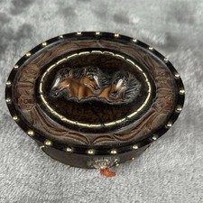 Vintage Oval Brown Horse
