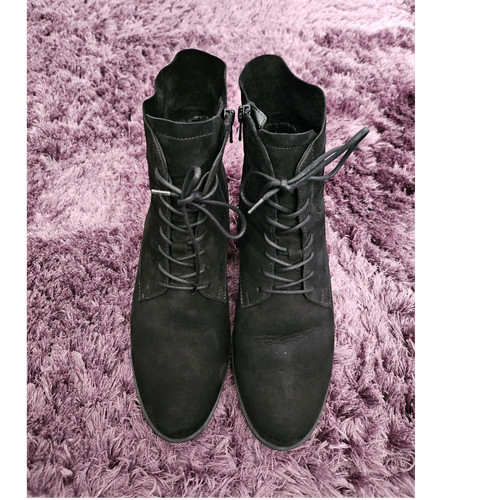 Gabor black suede ankle - gabor,