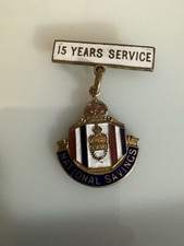 National Savings 15 Year Long Service Medal Brass Enamel