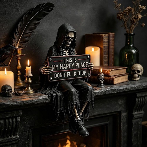 12cm gothic skeleton figurine - skeleton,