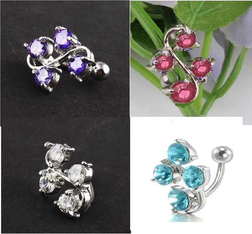 Crystal navel reverse vine gem - crystal,