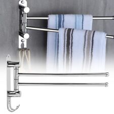 Wall-Mounted Stainless Steel Towel Rail – Dual Swivel Arms for Space-Saving