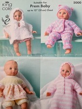 Premature baby or Doll sleeping bag and outfits DK vintage knitting pattern