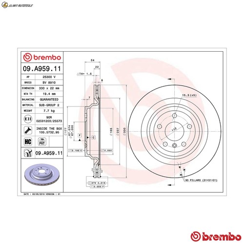 Brake discs a959 11 for - brake,