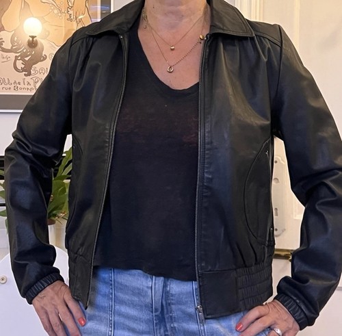 Black real leather - black,