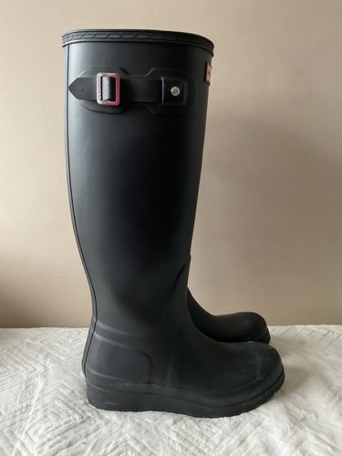 Hunter boots black low wedge - hunter,