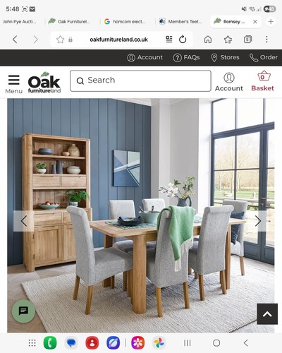 Solid oak extendable dining
