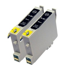 2 Black Ink Cartridge For Epson Stylus Photo R200 R220 R300 R300M R320 R330