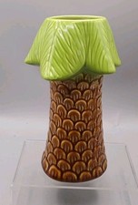 Hawaiian Palm Tree Ceramic Cocktail Mug Vase Glass Retro
