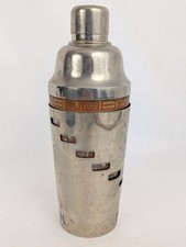 RARE Antique Silver Plated Art Deco Dial-a-drink Cocktail Shaker Mixer Cup #198