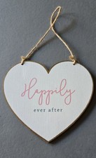 Paperchase 'Happily Ever After' Heart-Shaped Plaque Sign Wedding Honeymoon