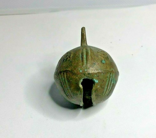 19thc cast brass crotal - brass,