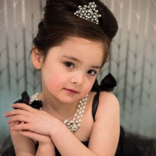 White Pearl Princess Tiara for Kids Bridal Party Costume Accessories for Girls