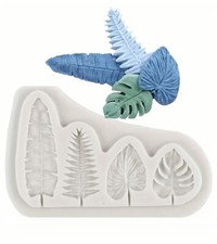 Tropical Palm Turtle Leaves Silicone Fondant Mould Cake Topping Sugar craft Mold