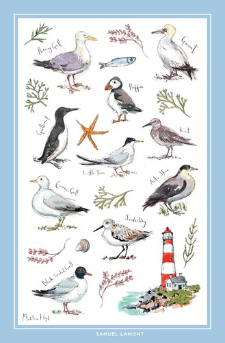 Coastal birds cotton tea - coastal,