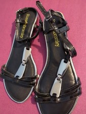 RUSSELL & BROMLEY black leather sandals.Size 5/38