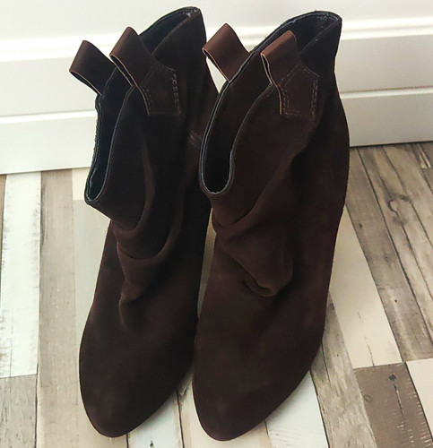 Topshop brown suede ankle - suede,