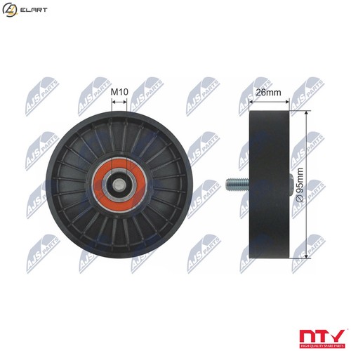 Deflectionguide pulley vribbed - deflectionguide,