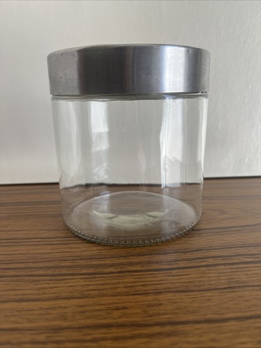 Heavy thick glass jar - heavy, canister