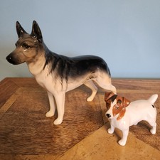 Beswick large Alsatian German Shepherd & Jack Russell  - Beautiful condition