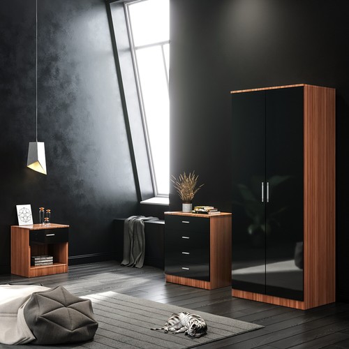 3pcs high gloss bedroom - 3pcs,