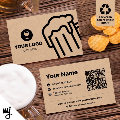 Kraft business cards - business, eco