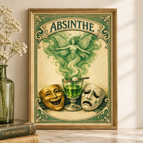Vintage absinthe art nouveau - art,