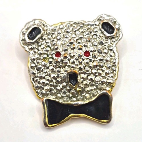 Silver tone bear - tone,