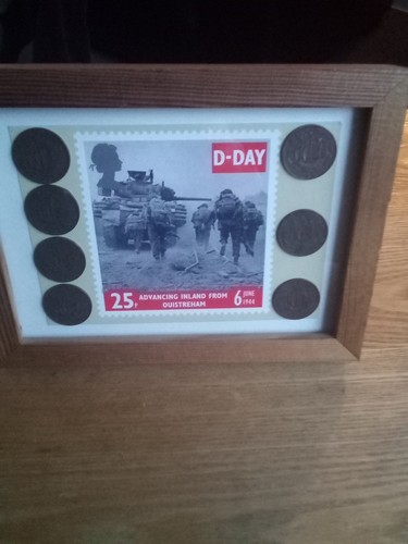 Half penny 1939 1945 framed - half, penny's