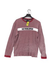 HUF Men's Jumper L Red Striped