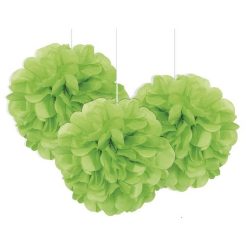 Lime green puff ball party - lime,