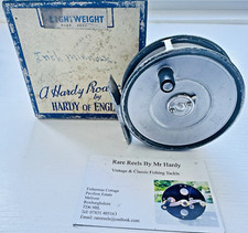 Vintage Hardy The Lightweight Trout Fly Reel with Card Box & DT6 Float Fly Line