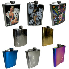 New Hip Flask 8oz Hip Flasks Stainless Steal Various Design Style Flask